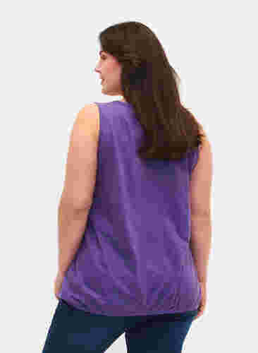 Top en coton avec bordure en dentelle, Deep Lavender, Model image number 1