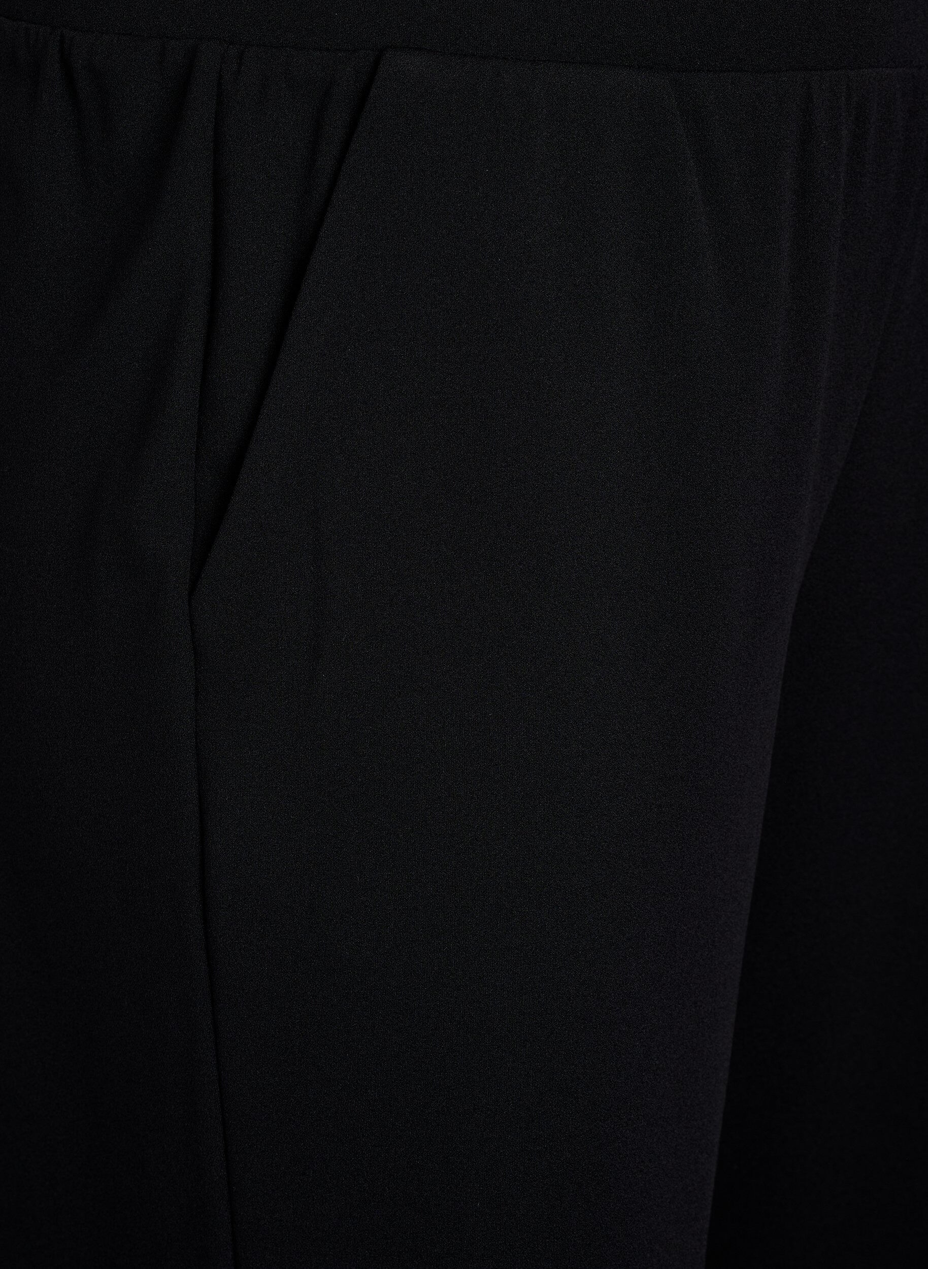 Zizzi Culotte taille haute &agrave; coupe ample, Noir, Packshot image number 2