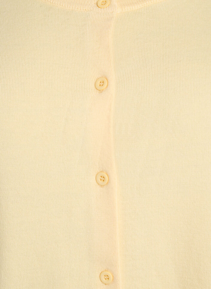 Fijngebreide vest met ronde hals, Geel, Packshot image number 2