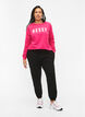 Sweatshirt met tekst, Fuchsia P. W. Reset, Model image number 2