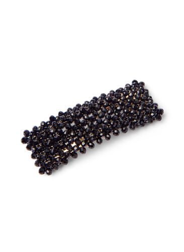 Pince à cheveux avec perles noires, Black, Packshot image number 0