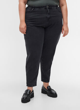 Slouchy fit Saga jeans met hoge taille, Grey Denim, Model image number 2