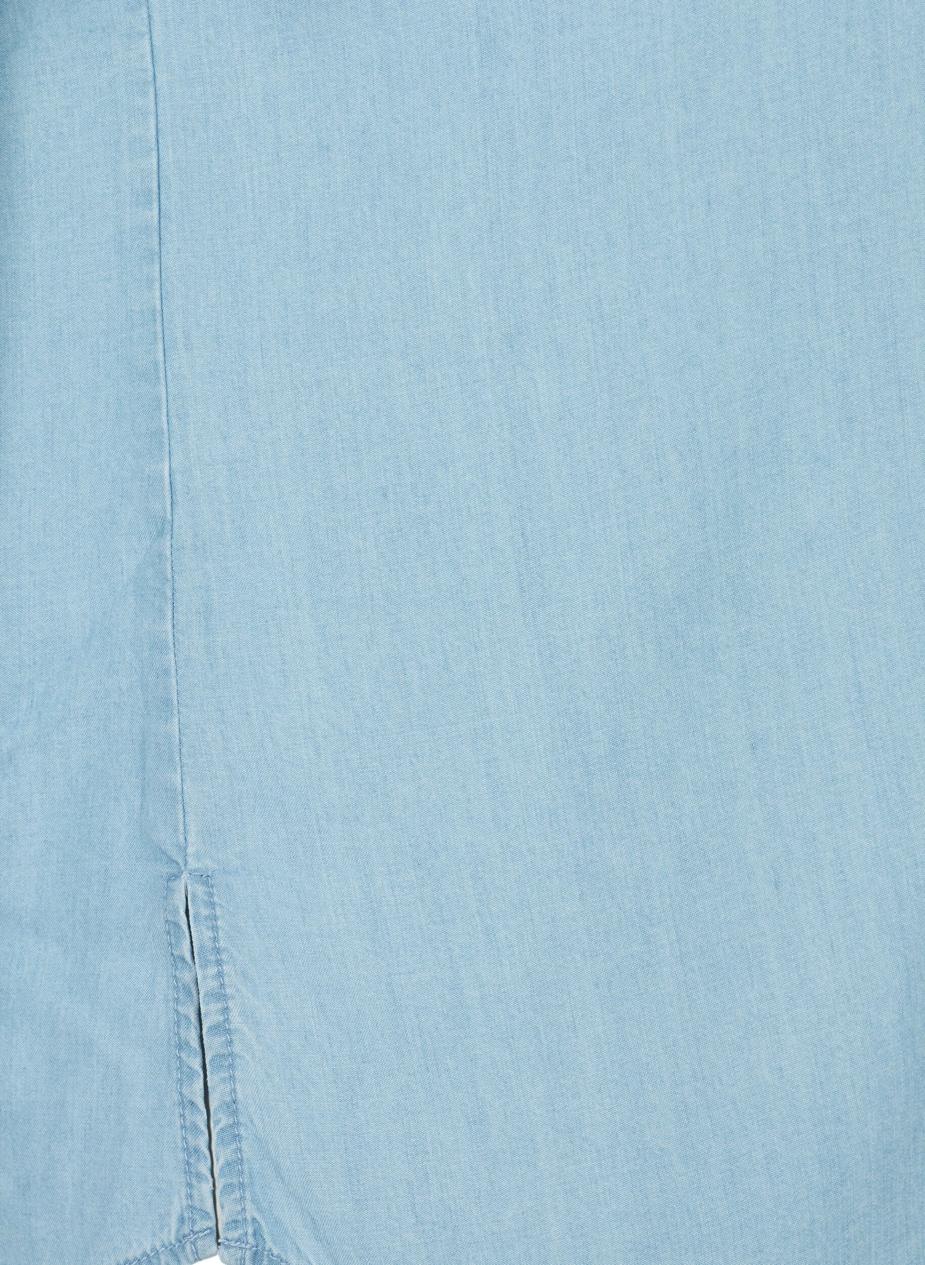 ZizziOverhemd met korte mouwen van lyocell (TENCEL&trade;), Light blue denim, Packshot image number 3