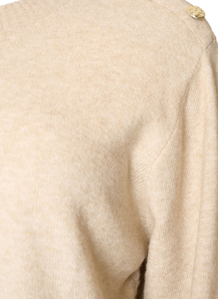 Chemisier en maille avec boutons d&eacute;coratifs, Beige, Packshot image number 2