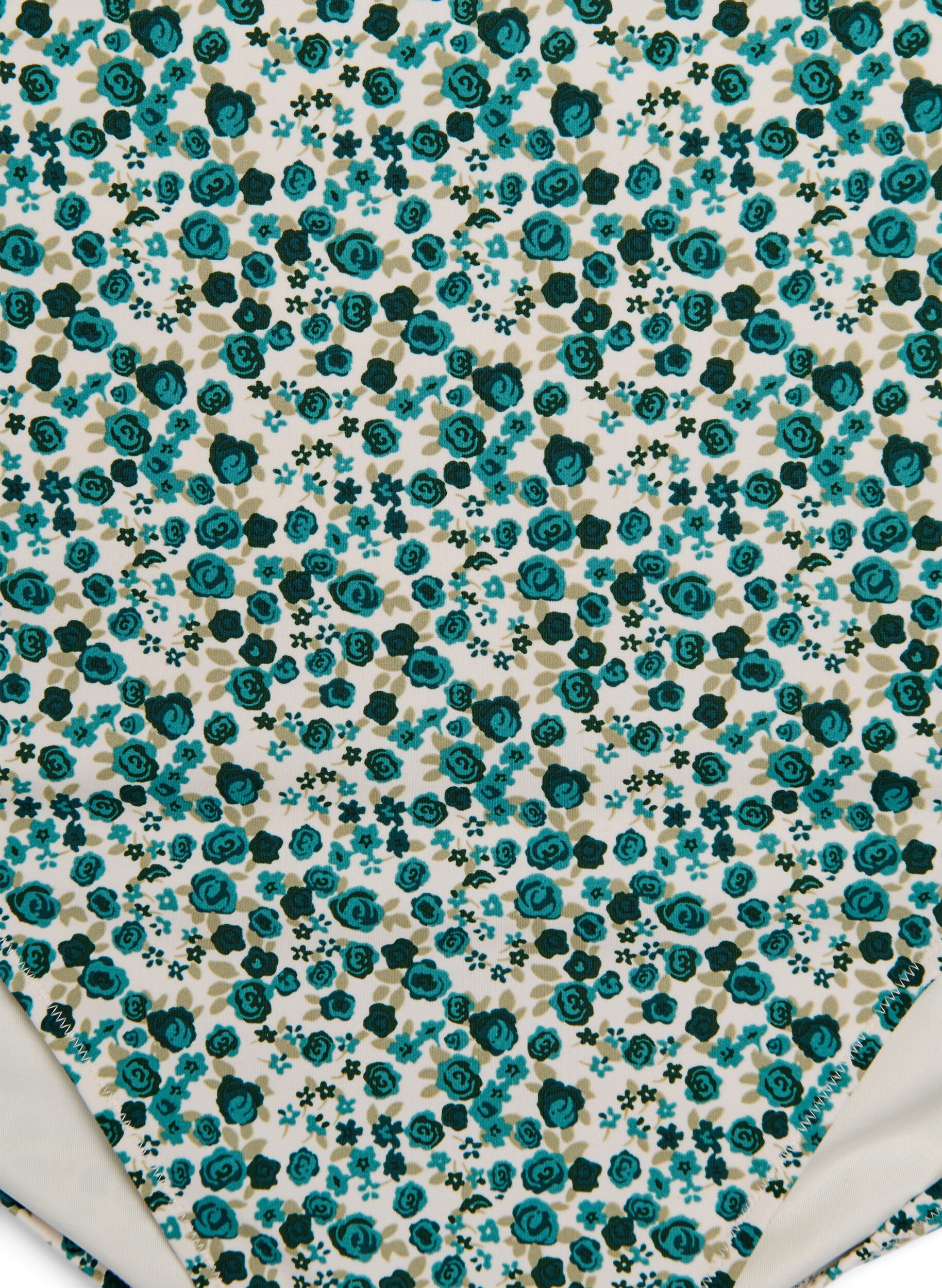 ZizziBikinibroekje met extra hoge taille en bloemenprint, Groen, Packshot image number 2