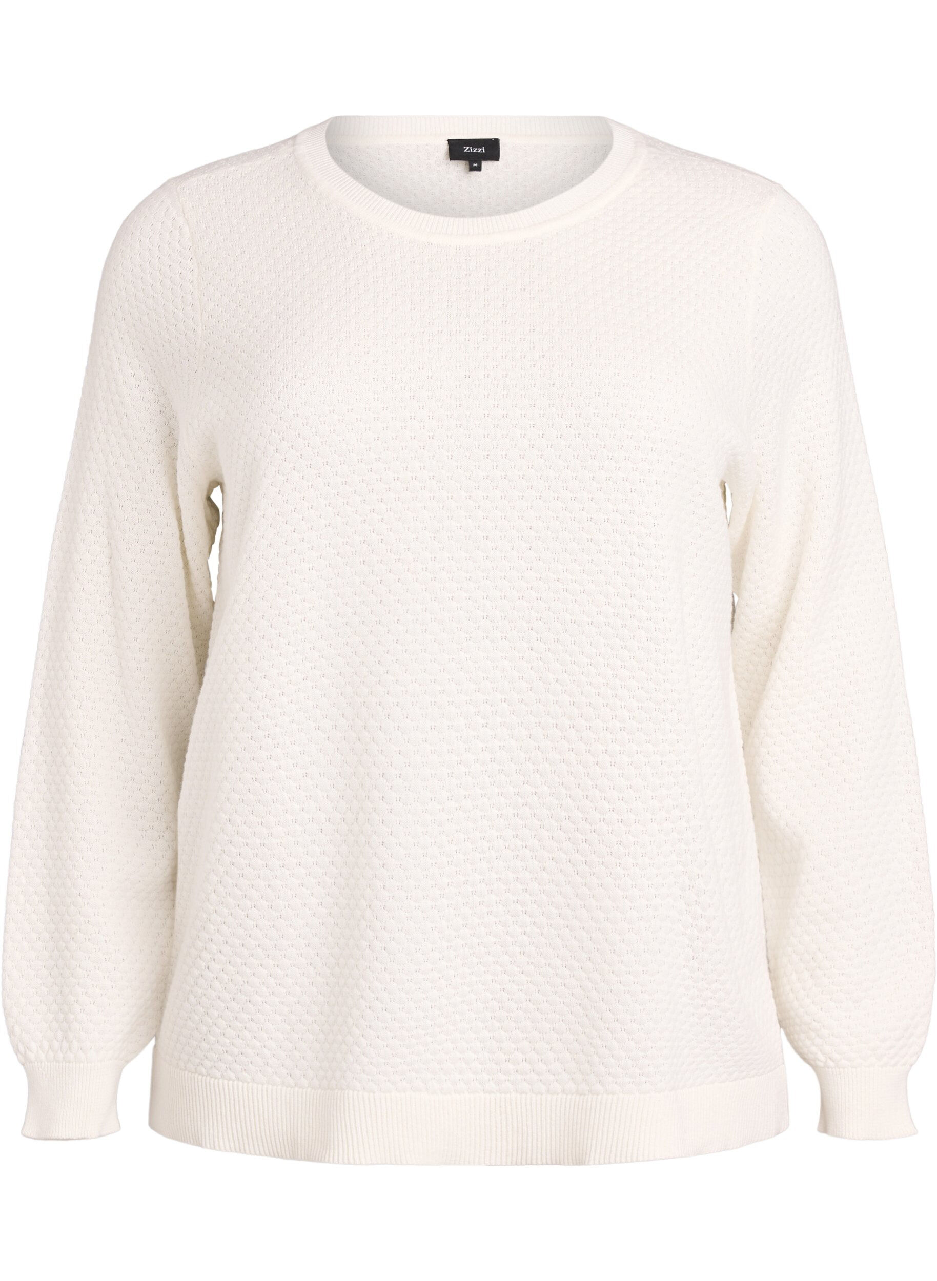 Blouse en maille de coton &agrave; motif textur&eacute;