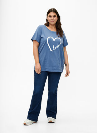 T-shirt en coton à col ras du cou avec impression, Moonlight W.Heart L., Model image number 2