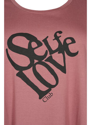 Chemise de nuit en coton à manches courtes avec imprimé, Rose Brown W. Self, Packshot image number 2