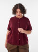 Cardigan en maille avec manches courtes, Bordeaux, Model image number 0