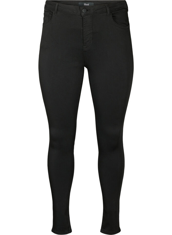 Jeans Amy taille haute, éclat de la couleur noire garanti, Noir, Packshot image number 0