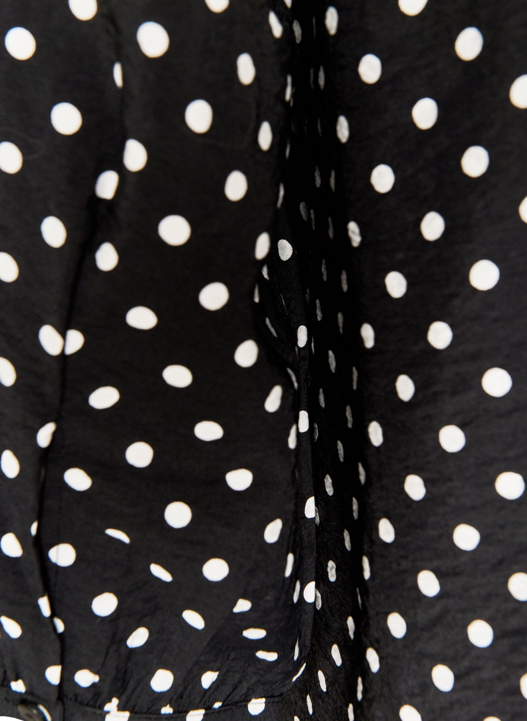 ZizziChemisier &agrave; pois et manches 3/4, Noir, Packshot image number 3