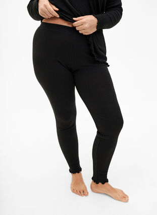 Pantalon côtelé moulant, Black, Model image number 2