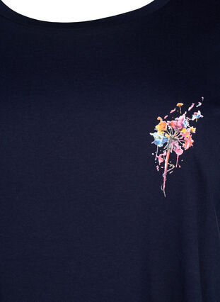 T-shirt en coton avec impression sur le devant, Night Sky FLOWER, Packshot image number 2