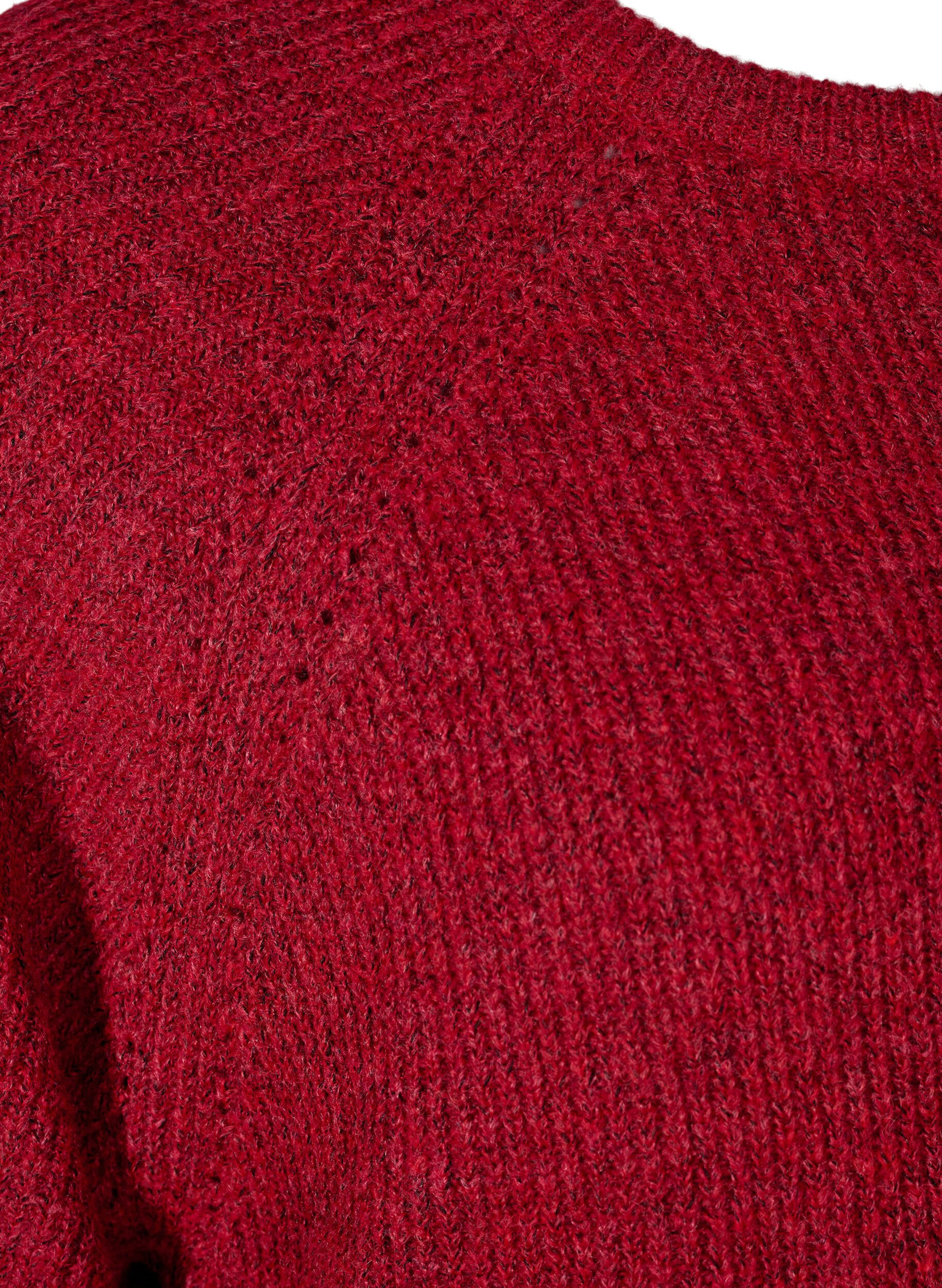 ZizziPull c&ocirc;tel&eacute; &agrave; manches 3/4, Rouge, Packshot image number 3