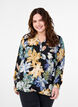 Blouse met lange mouwen en bloemenprint, Yellow Flower AOP, Model image number 0