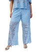 Hoog getailleerde kanten broek met rechte pijpen, Blauw, Model image number 2