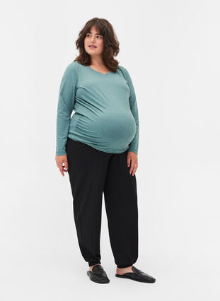 Blouse de grossesse basique à manches longues, Silver Pine, Model image number 2