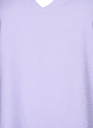 Chemisier à manches courtes en viscose avec col en V, Lavender, Packshot image number 2