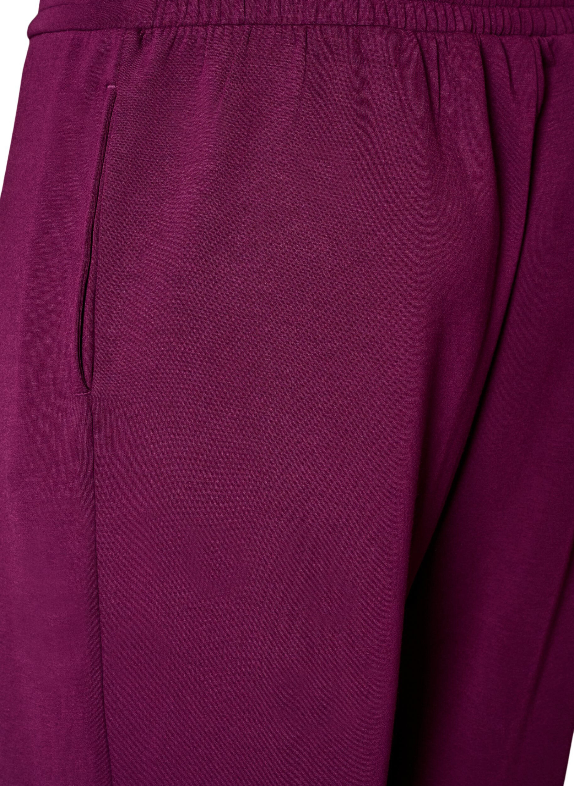 ZizziPantalon en jersey taille haute avec poches, Violet, Packshot image number 3