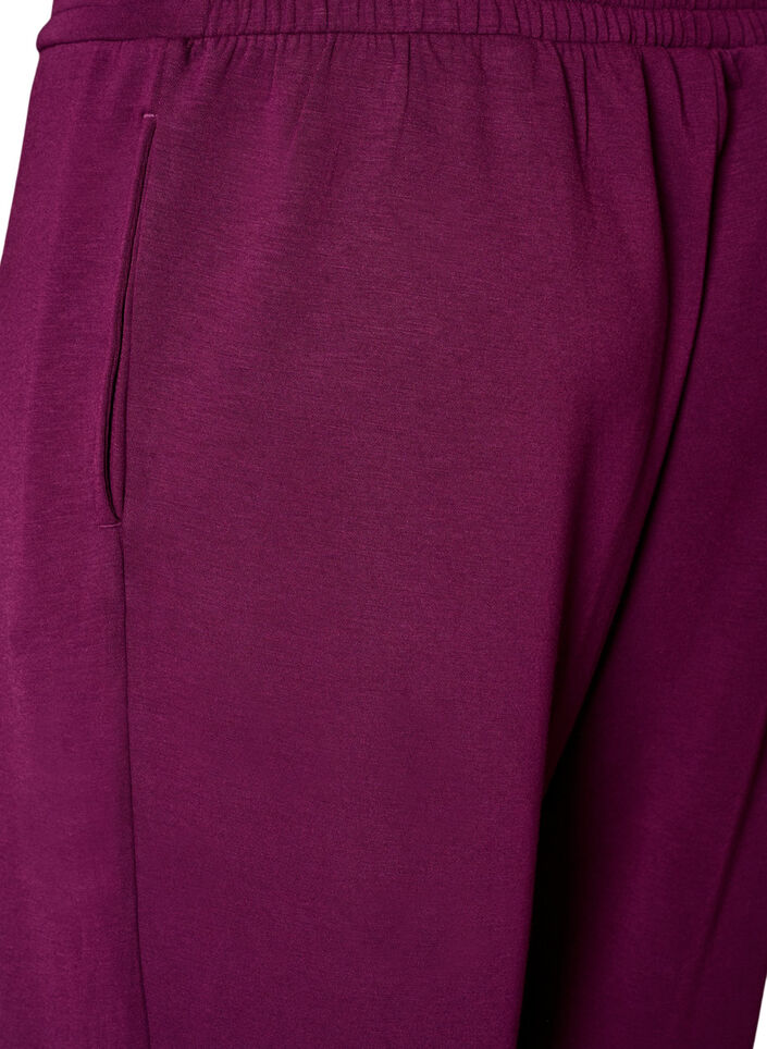 Pantalon en jersey taille haute avec poches, Violet, Packshot image number 3