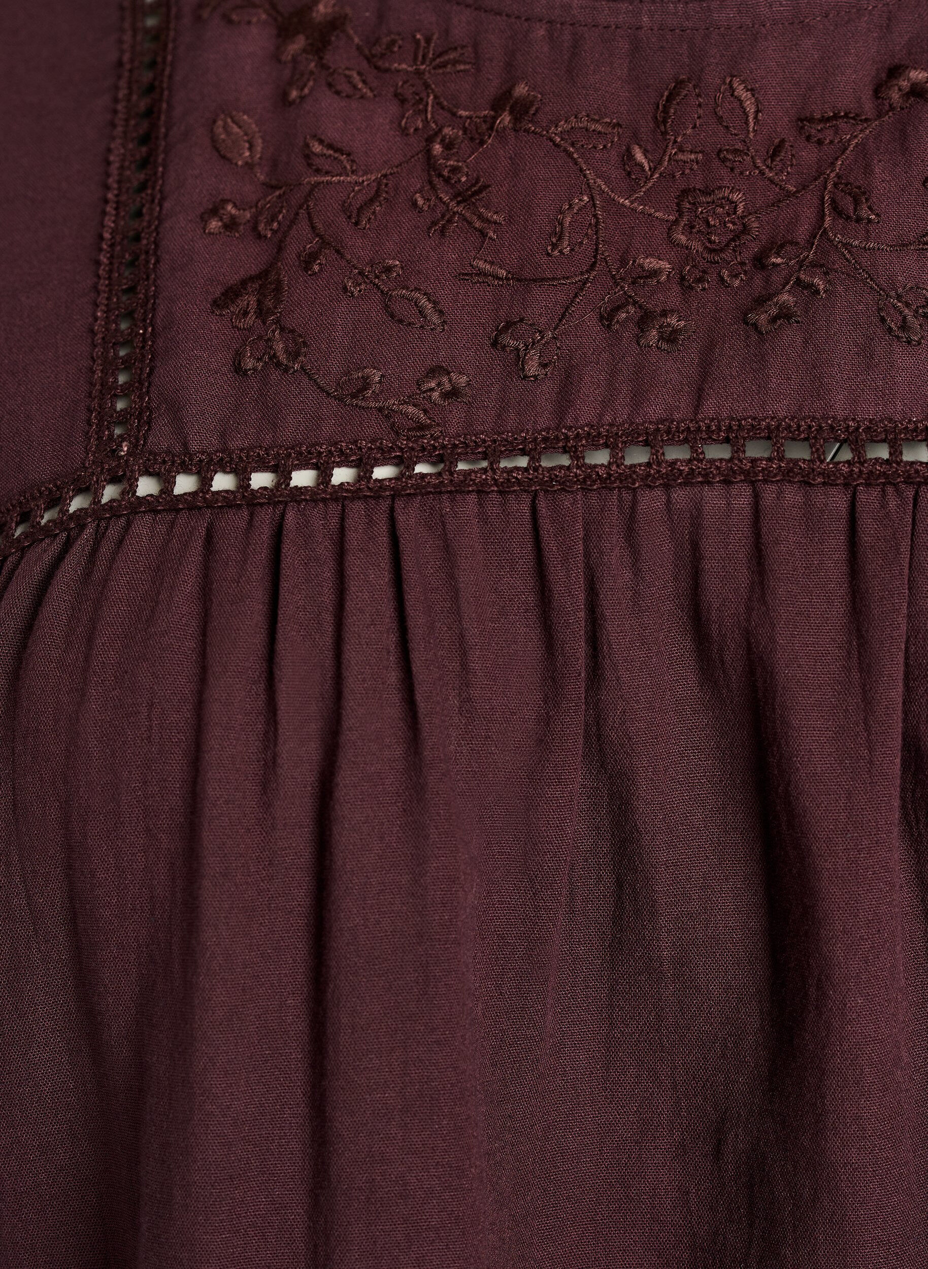 ZizziBlouse avec broderie et bordure broderie ajour&eacute;e, Bordeaux fonc&eacute;, Packshot image number 2
