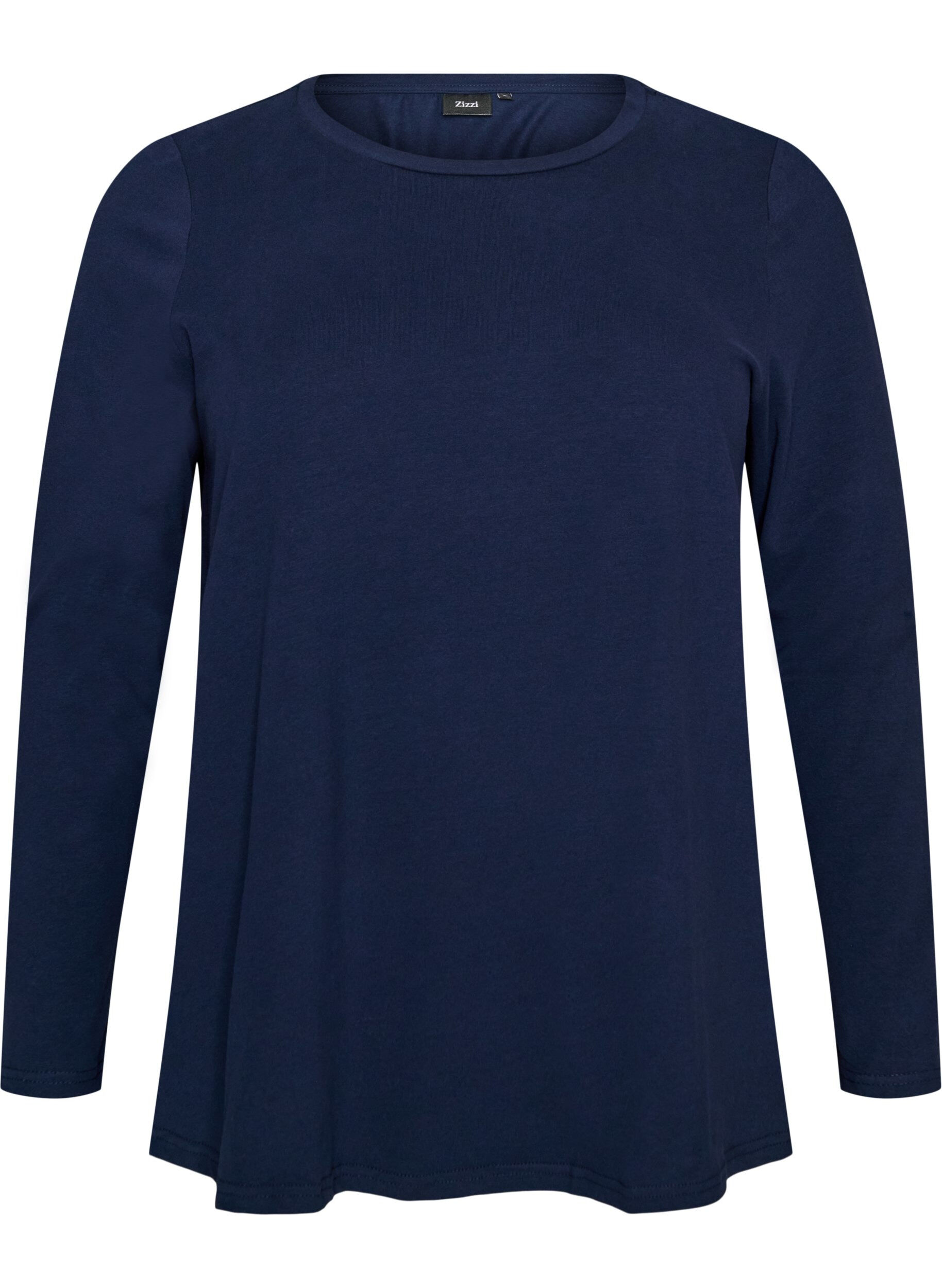 ZizziBlouse basique en jersey &agrave; manches longues, Bleu, Packshot image number 0