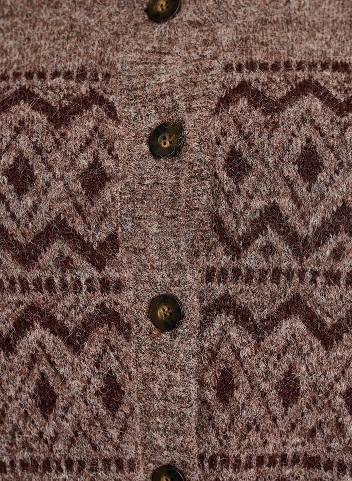 Cardigan &agrave; motif jacquard, Marron, Packshot image number 2