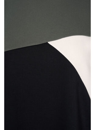 Long sweat-shirt avec colorblock, Black Color Block, Packshot image number 2