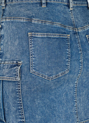 Jupe en jean près du corps avec poche cargo, Blue Denim, Packshot image number 3