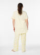 Pyjamabroek in zachte jersey met hoge taille en fruitprint, Geel, Model image number 1