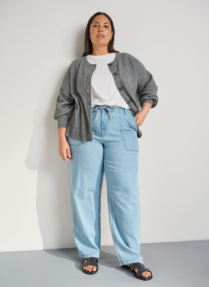 Wide fit - Platte sandalen met studs, Zwart, Image image number 0