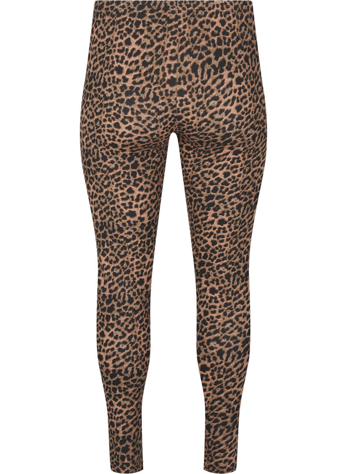 Viscose leggings met luipaardprint, Zwart, Packshot image number 1