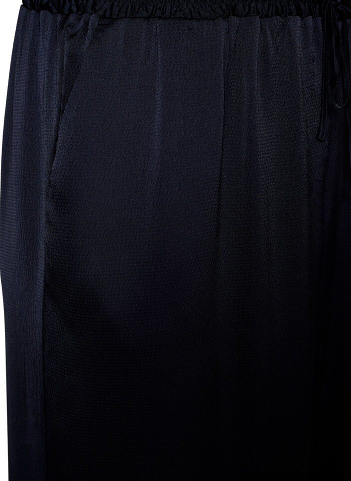 Pantalon aspect satin &agrave; jambes larges et droites, Bleu, Packshot image number 2
