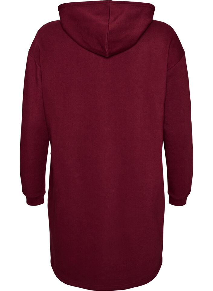 Lang vest met capuchon en ritssluiting, Rood, Packshot image number 1