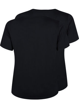 FLASH - 2-pack T-shirts met ronde hals, Black/Black, Packshot image number 1