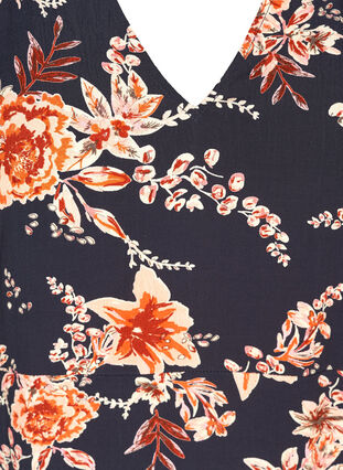 Viscose midi-jurk met bloemenprint, NS w. Red Flower, Packshot image number 2
