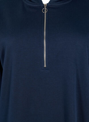 Robe sweat-shirt avec capuche et fermeture éclair, Navy Blazer, Packshot image number 2