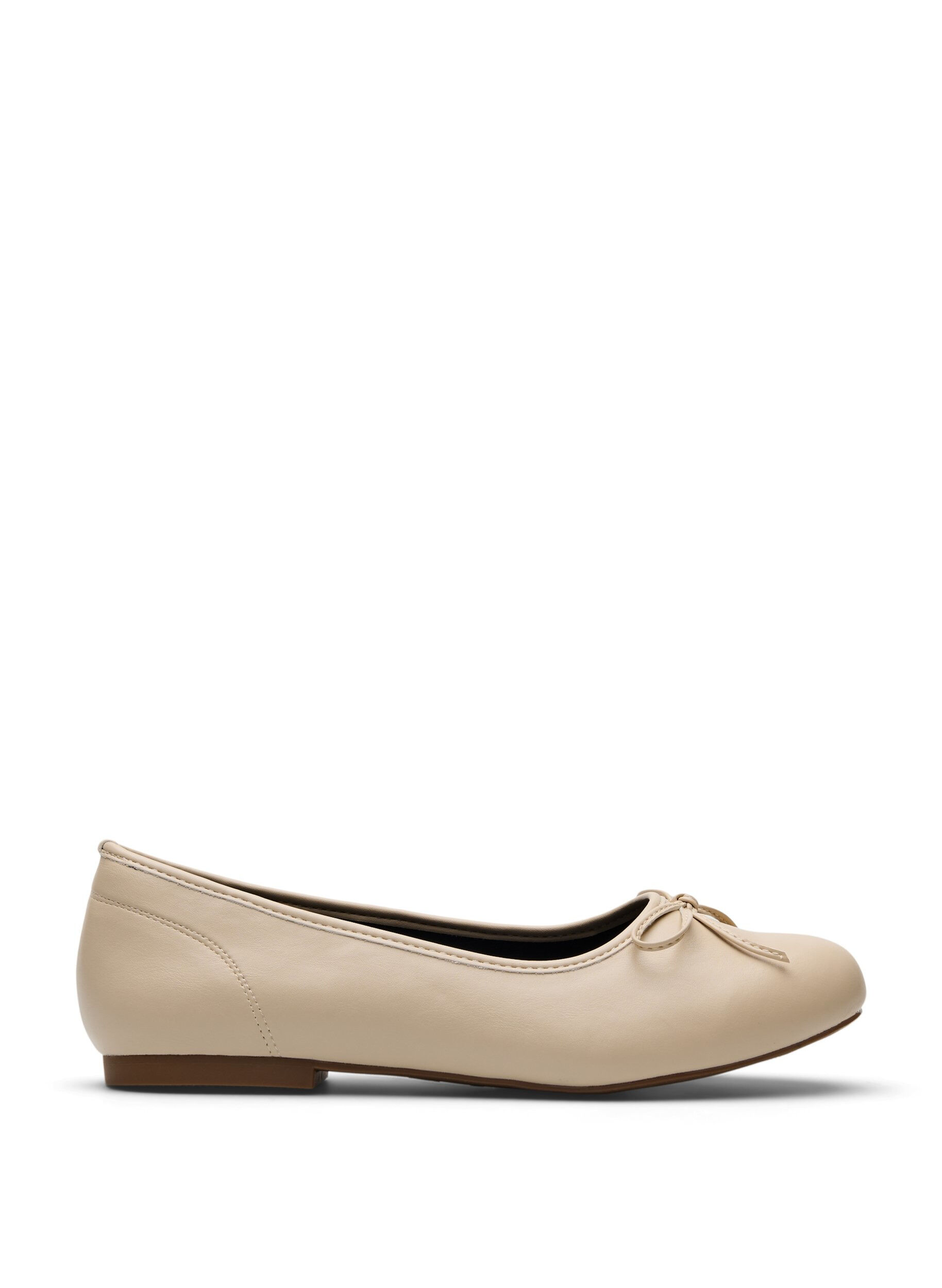 Zizzi Large - Ballerine avec n&oelig;ud, Beige, Packshot image number 0