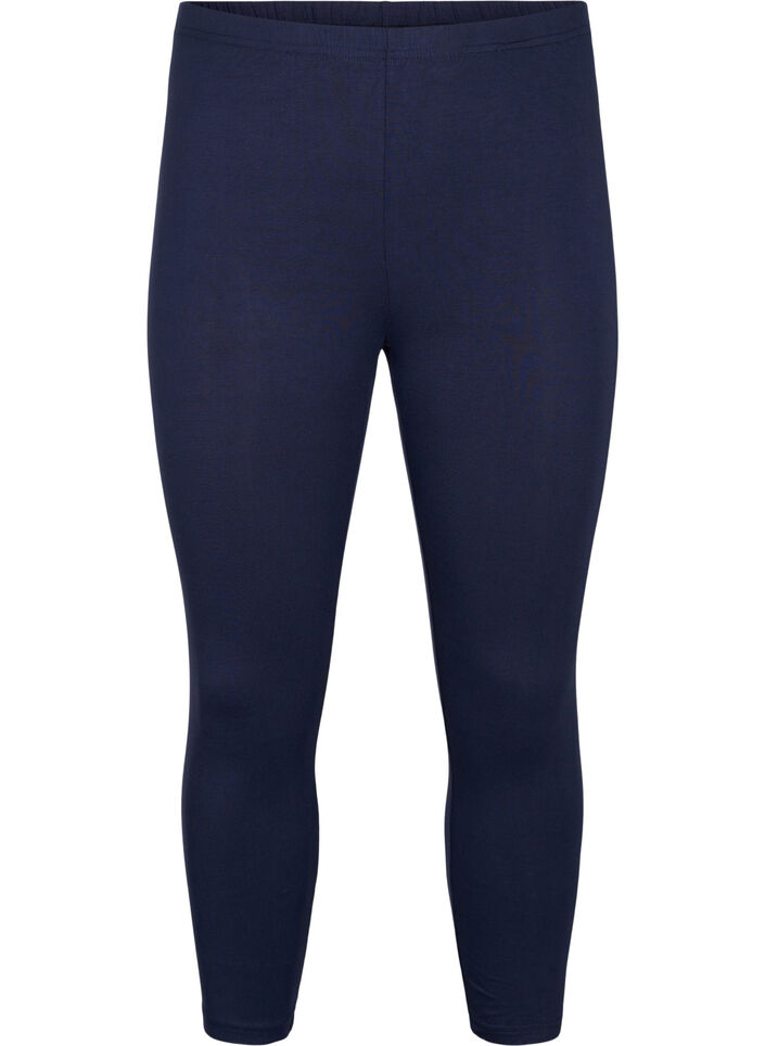 Leggings basiques longueur 3/4 en viscose, Bleu, Packshot image number 0