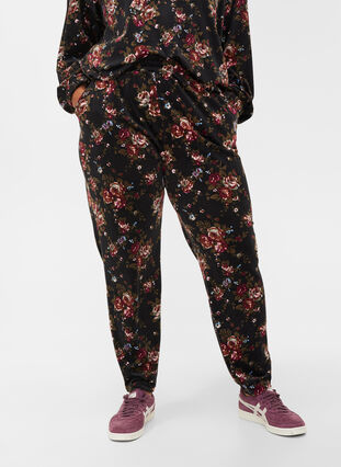 Pantalon imprimé avec poches, Flower AOP, Model image number 2