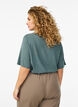 Geweven blouse met korte mouwen en ronde hals, Groen, Model image number 2