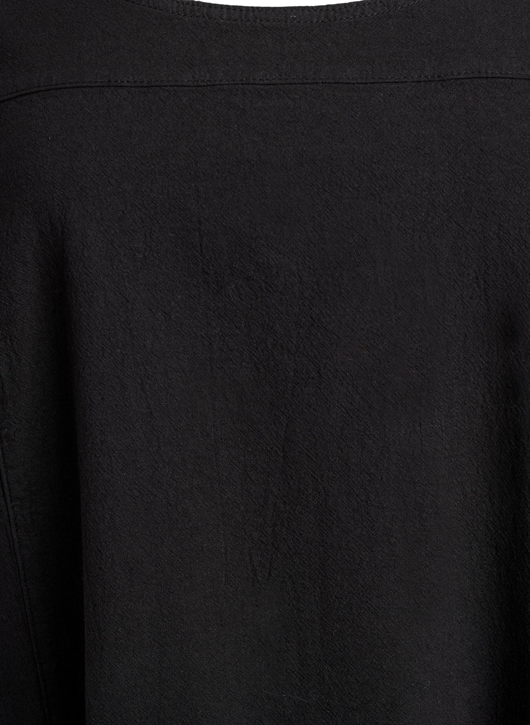 ZizziKatoenen jurk met korte mouwen, Zwart, Packshot image number 2