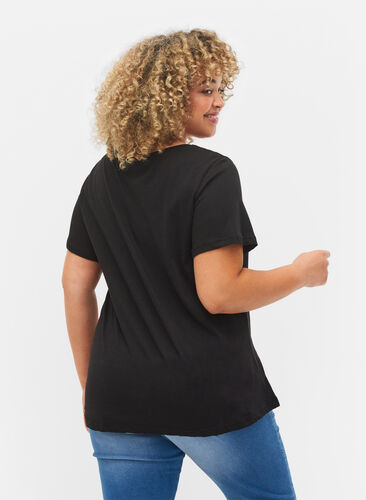 Katoenen t-shirt met korte mouwen, Black Change, Model image number 1