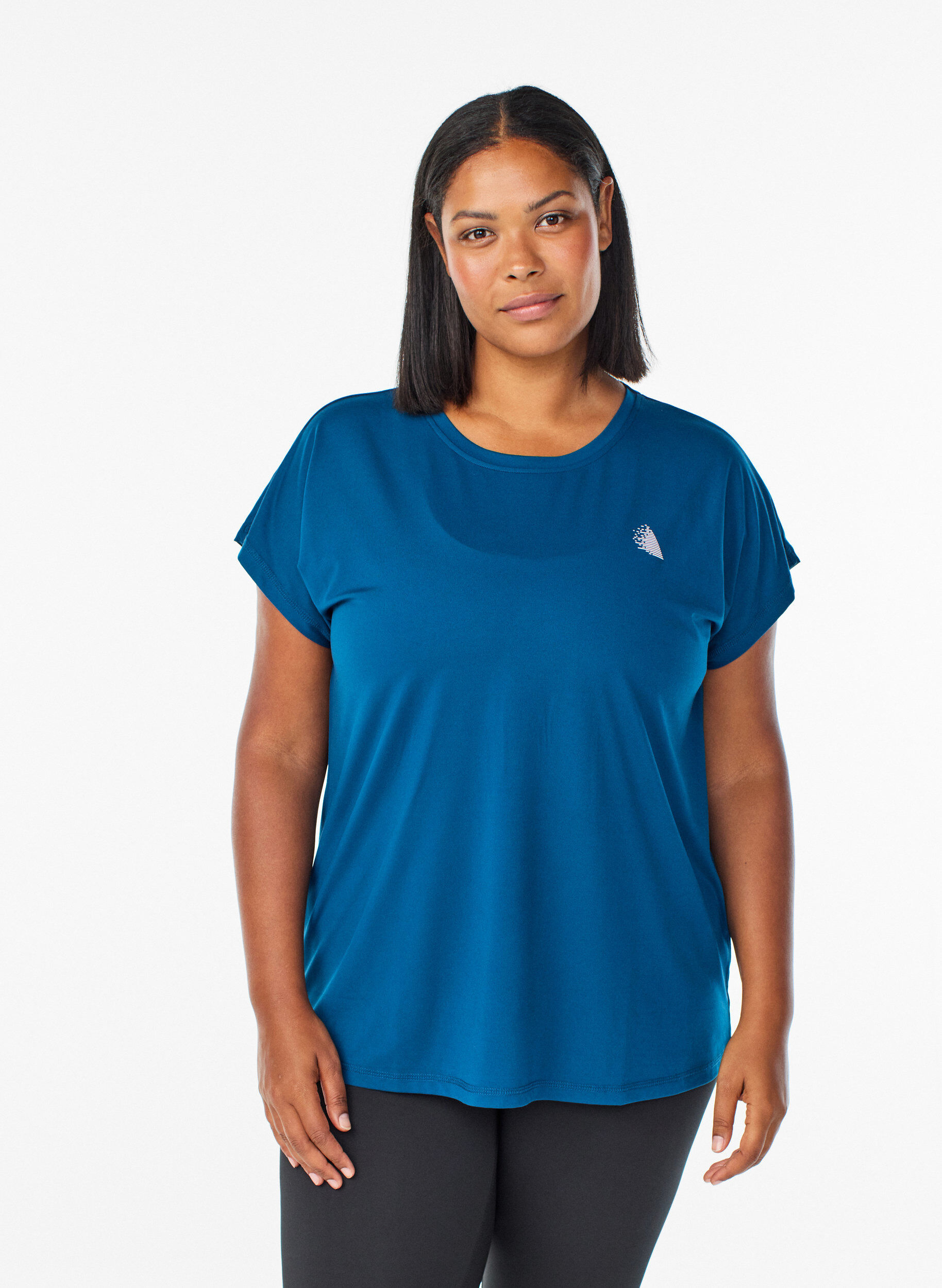 ZizziEffen gekleurd trainingsshirt, Blauw, Model image number 0