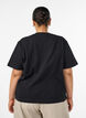 T-shirt coupe boxy en coton, Noir, Model image number 2