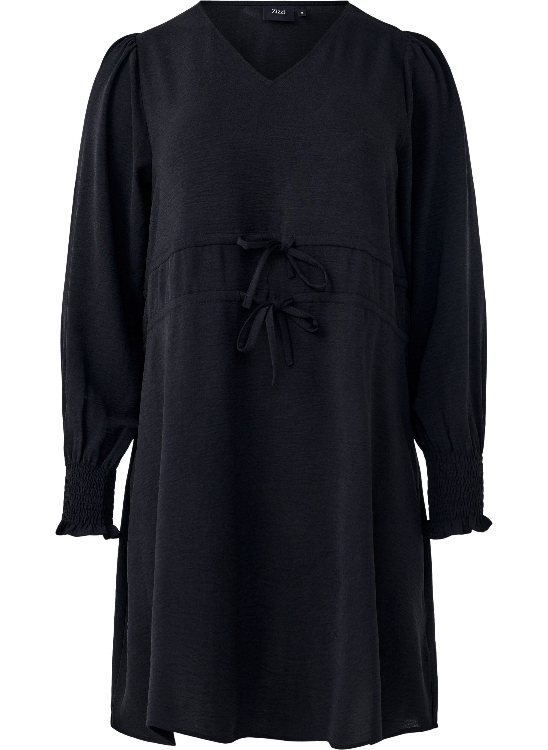 Zizzi Robe avec ceintures &agrave; nouer &agrave; la taille, Noir, Packshot image number 0