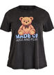 T-shirt graphique en coton bio, Noir, Packshot image number 0