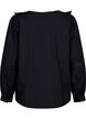 Blouse met ruffels en veters, Zwart, Packshot image number 1