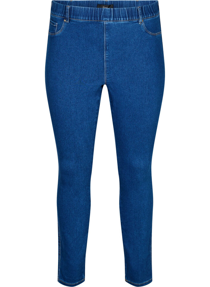 Jeggings met hoge taille, Blauw, Packshot image number 0