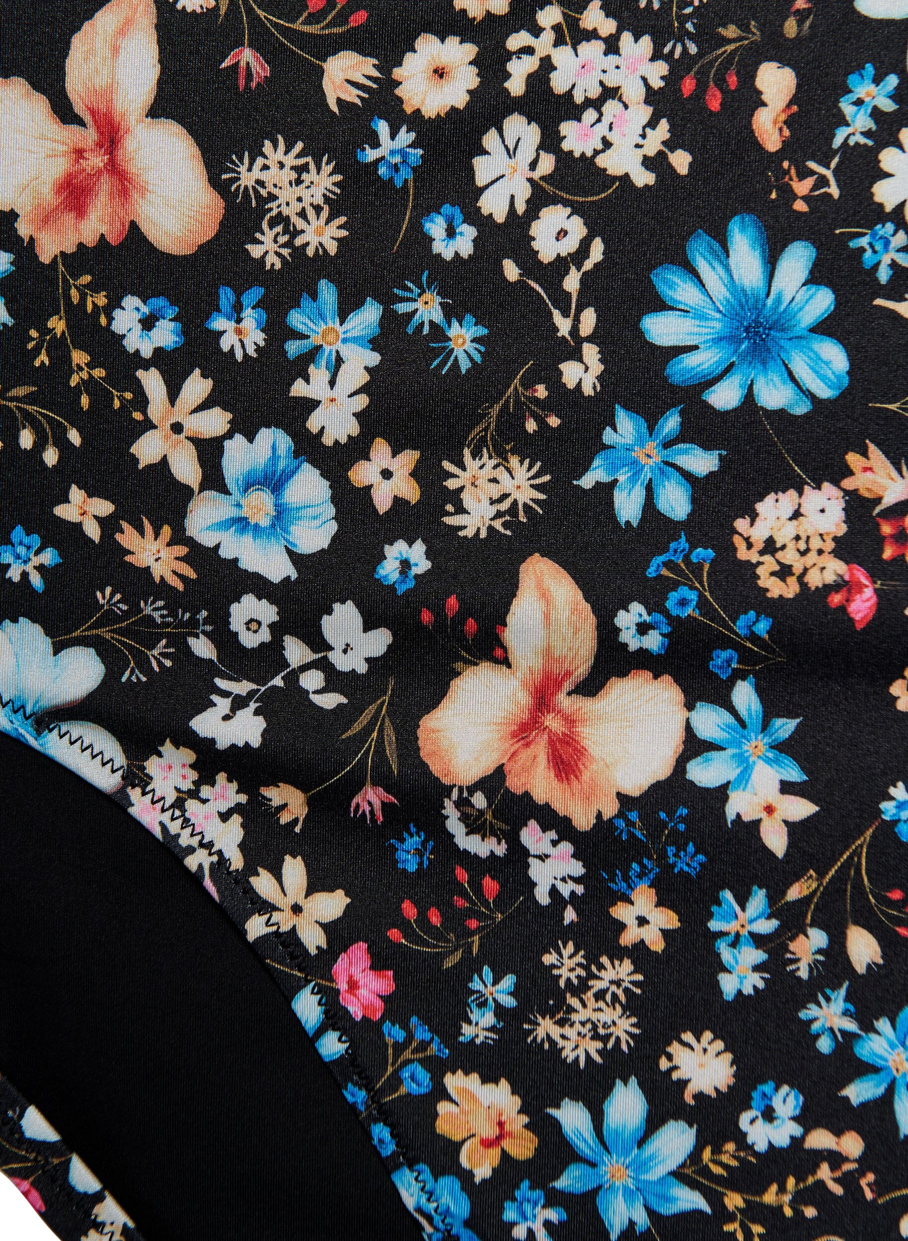 ZizziCulotte de bikini taille haute &agrave; imprim&eacute; floral, Bleu, Packshot image number 2